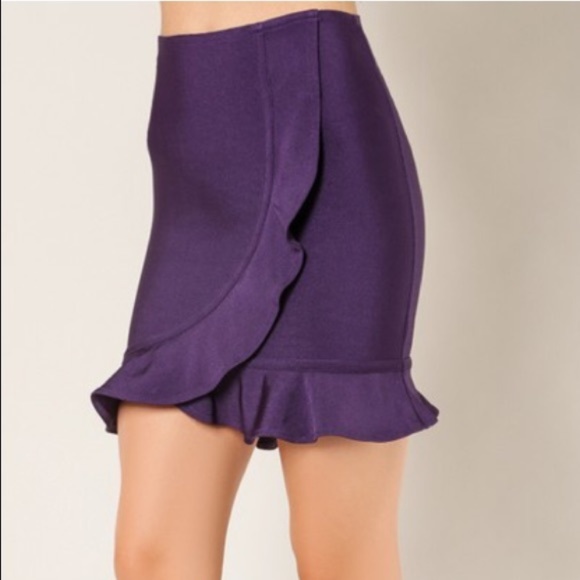 Wow Couture Ruffle Wrap Mini Bandage Skirt - Picture 3 of 6